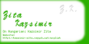 zita kazsimir business card